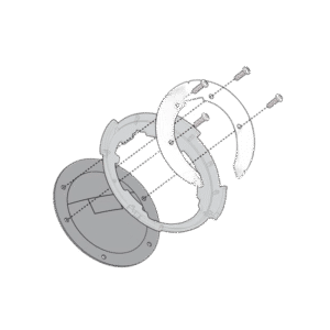 Bride métallique spécifique pour la fixation des sacoches de réservoir tanklock system
