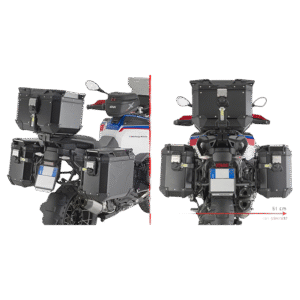 Bmw gsa 1300 support latéral pour valise, spécifique pl one-fit avec dégagement pour l’échappement, configuré pour les valises monokey® cam-side trekker outback